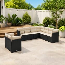Compact and Stylish 9-Piece Garden Sofa Set for Outdoors