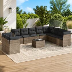 Grey 11 Piece Garden Sofa Set