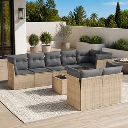 Concise Comfort: 9-Piece Outdoor Sofa Set