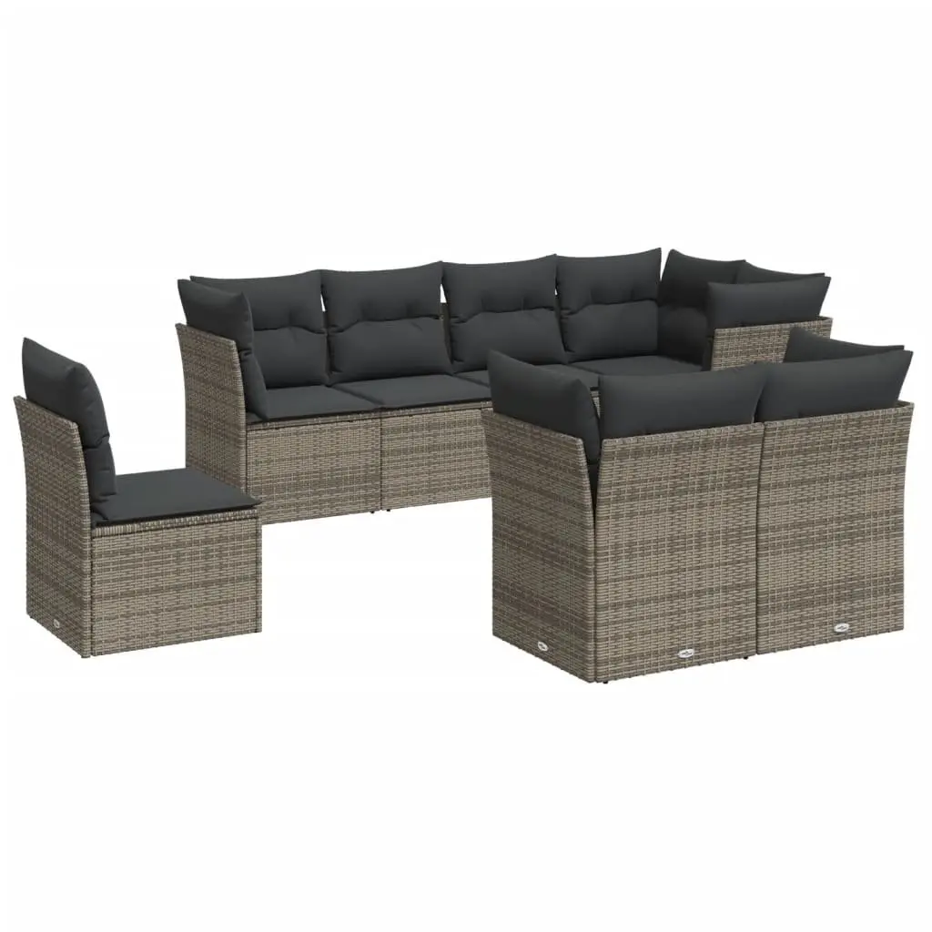 Garden Sofa Set 8 Piece Outdoor Furniture Patio Seating Grey Modular with