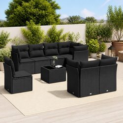 9 Piece Outdoor Sofa Set with Cushions