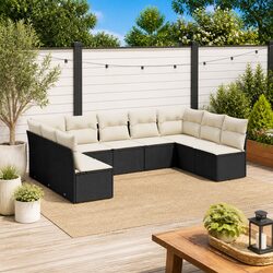 9 Piece Garden Sofa Set - Outdoor Comfort in Black