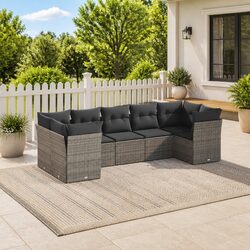 Compact 7 Piece Modular Garden Sofa Set