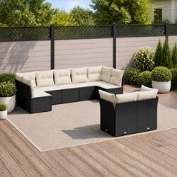 Garden Sofa Set 9 Piece Outdoor Furniture Patio Lounge Seating with Cushions
