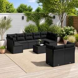 Compact and Functional 10-Piece Garden Sofa Set