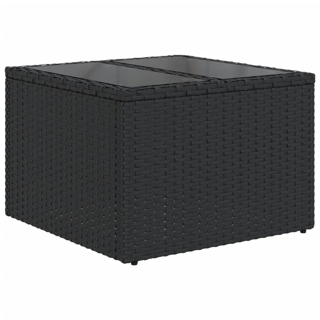 Garden Sofa Set 10 Piece Outdoor Furniture Black Poly Rattan Patio Seating