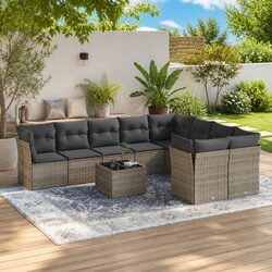 10-Piece Grey Sofa Set