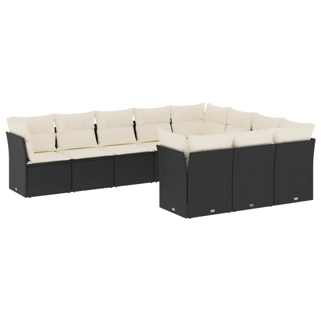Garden Sofa Set 10 Piece Outdoor Furniture Patio Seating Black Modular