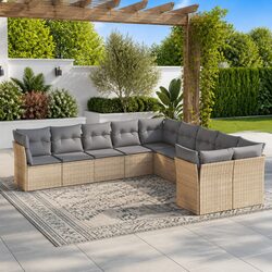 10-Piece Outdoor Sofa Set in Beige