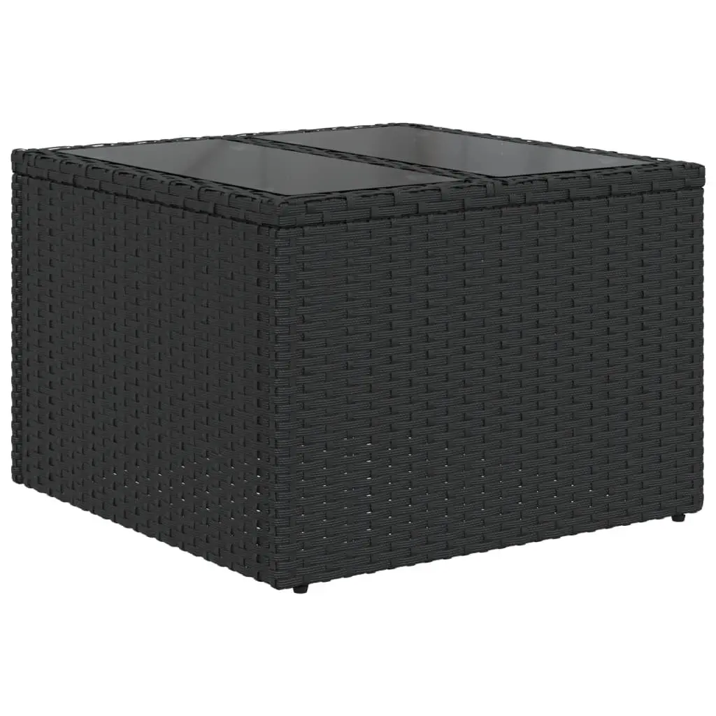 Garden Sofa Set 11 Piece Outdoor Furniture Black Poly Rattan Modular Patio