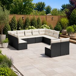 Compact 11-Piece Modular Garden Sofa Set