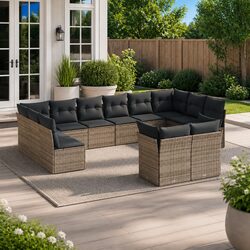 Compact and Stylish 12-Piece Garden Sofa Set for Outdoors