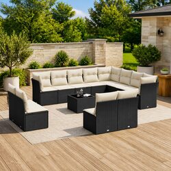 13 Piece Garden Sofa Set with Cushions