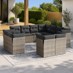 Grey 11-Piece Garden Sofa Set: Stylish and Comfortable