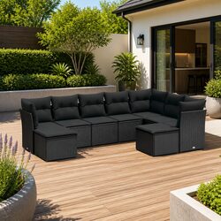 9 Piece Garden Sofa Set for Outdoor Enjoyment
