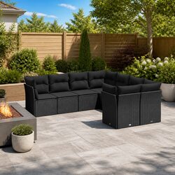 Concise 8 Piece Outdoor Sofa Set with Modular Design