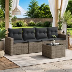 5-Piece Garden Sofa Set with Cushions