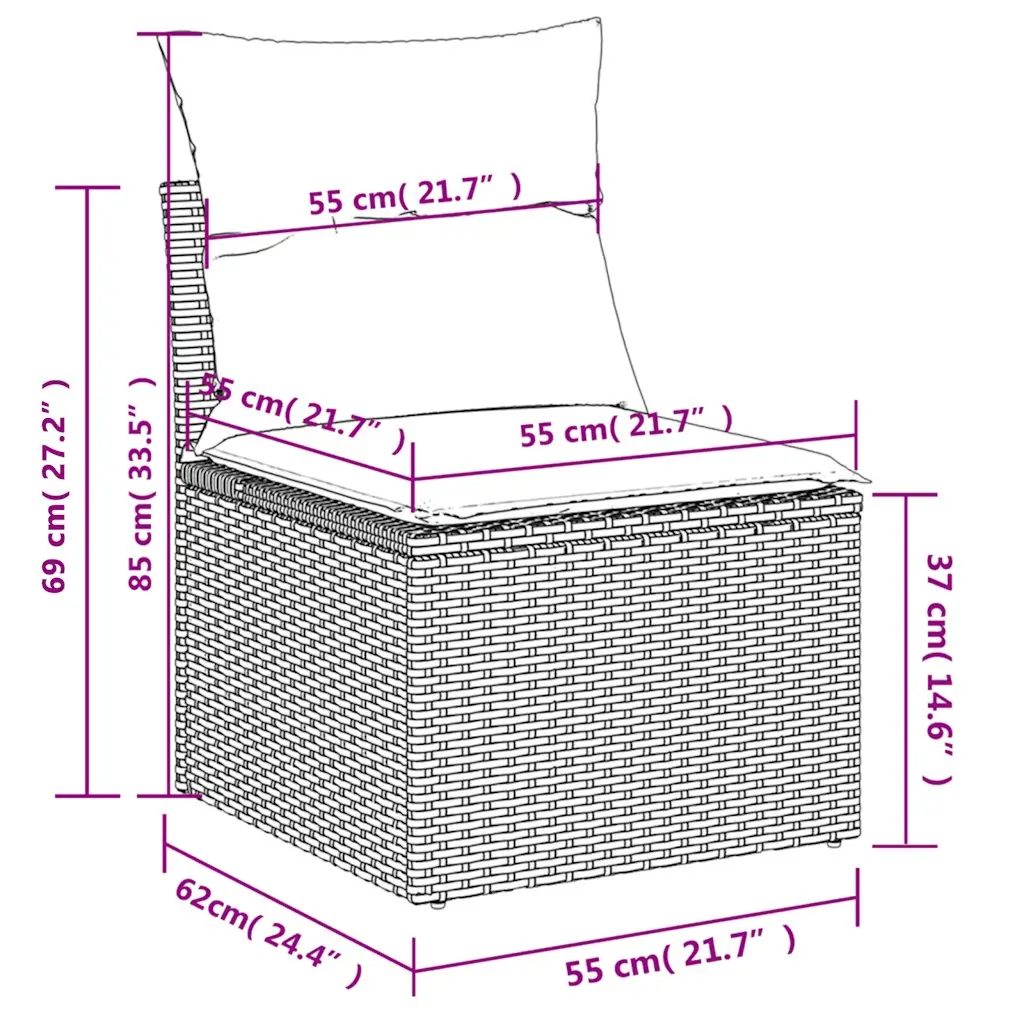 Garden Sofa Set 5 Piece Outdoor Furniture Patio Sectional with Cushions Beige