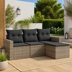 4 Piece Garden Sofa Set for Outdoors