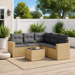 6-Piece Garden Sofa Set: Elegant and Efficient Outdoor Seating