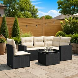 6 Piece Outdoor Sofa Set with Cushions