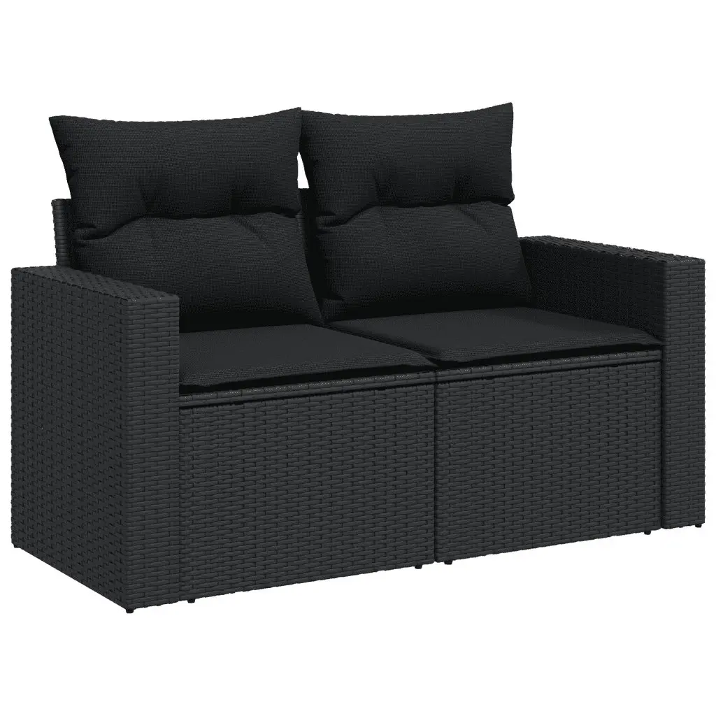 Garden Sofa Set 8 Piece Outdoor Furniture Patio Lounge with Cushions Black