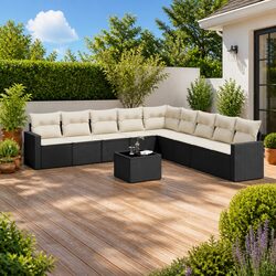 Sleek 10-Piece Garden Sofa Set – Practical & Stylish