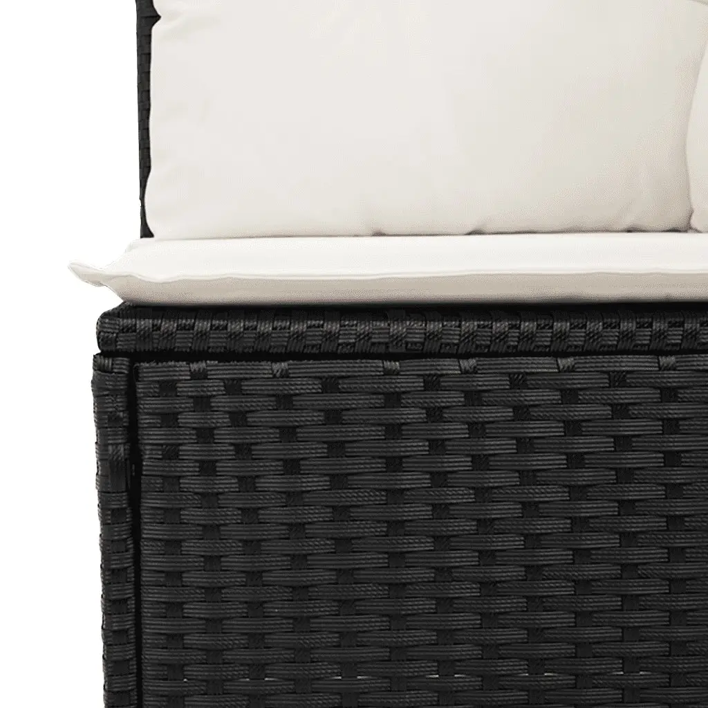 Black Garden Sofa Set, 11 Pieces with Cushions