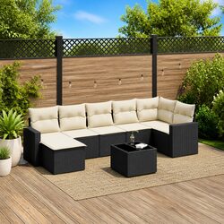 8 Piece Outdoor Rattan Sofa Set with Cushions