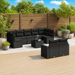 10 Piece Outdoor Garden Sofa Set Patio Furniture Rattan Lounge with Cushions