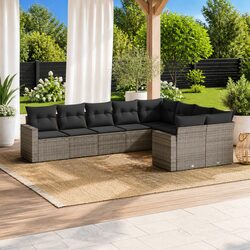 Compact 9 Piece Grey Modular Sofa Set for Outdoors