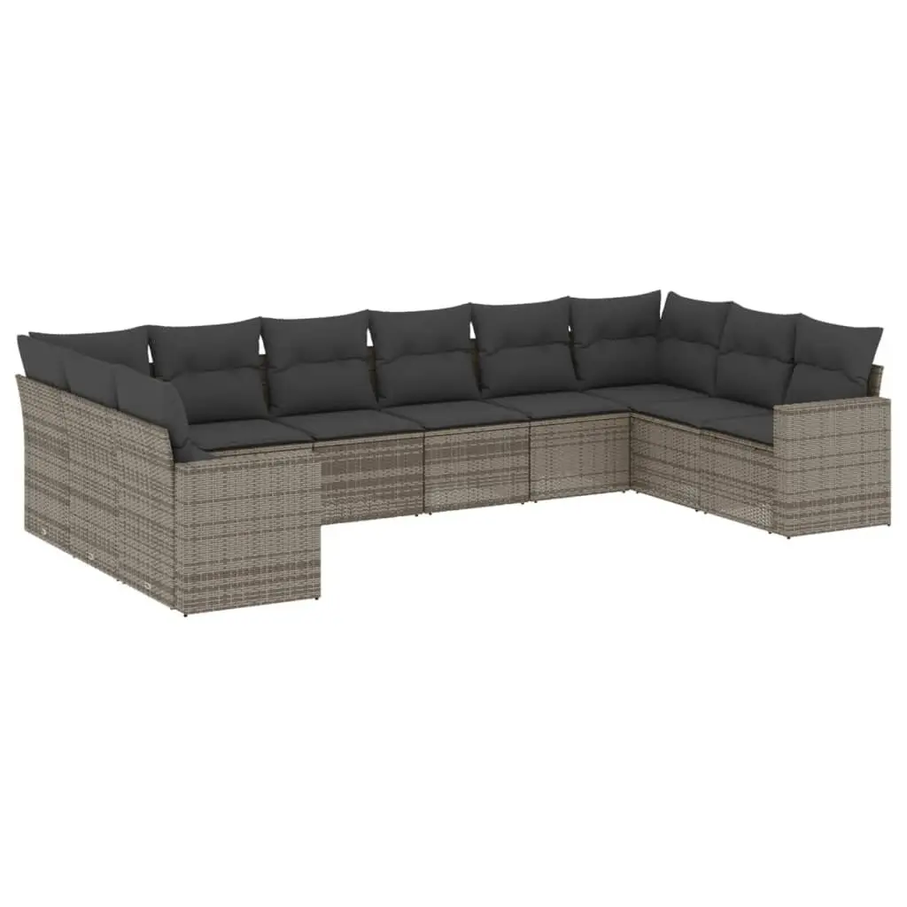 Garden Sofa Set 10 Piece Outdoor Furniture Patio Seating Grey Modular with