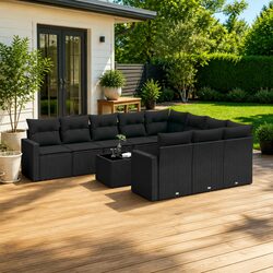 Concise Comfort: 11 Piece Outdoor Sofa Set