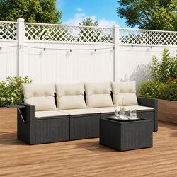 5 Piece Garden Sofa Set with Cushions