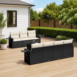 8-Piece Garden Sofa Set in Black