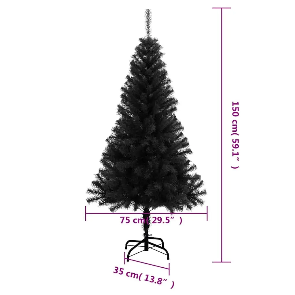 Artificial Christmas Tree 150cm Black Seasonal Holiday Decor Indoor Outdoor