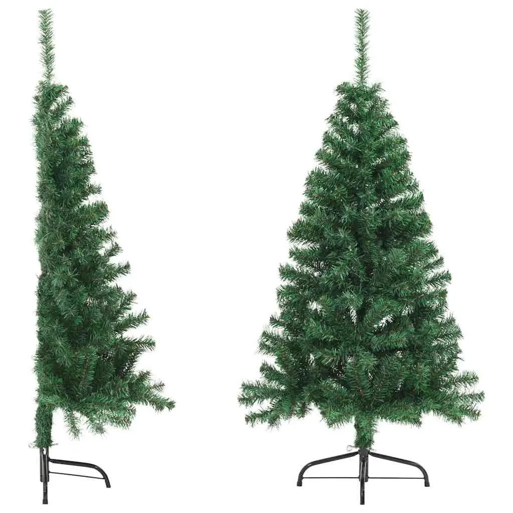 Artificial Half Christmas Tree 150cm Green PVC with Stand Space-Saving Wall