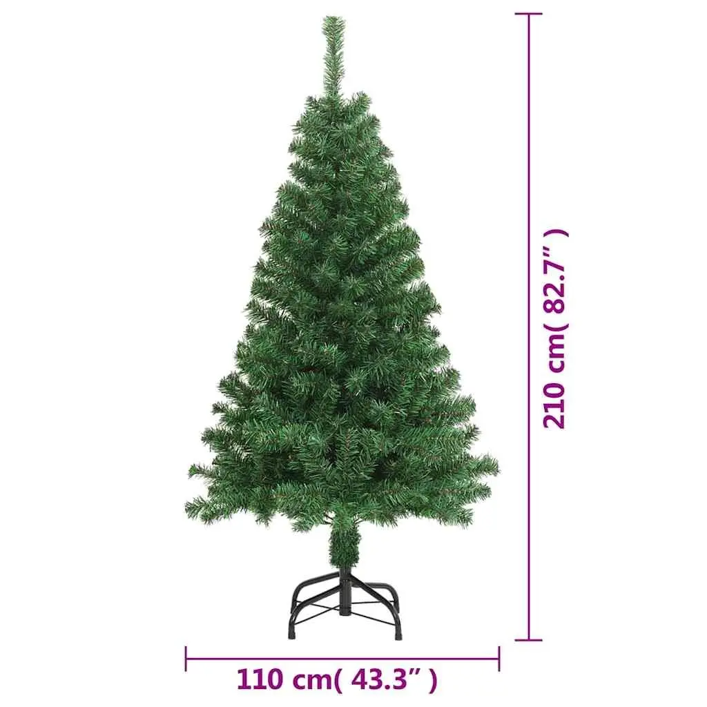 Artificial Christmas Tree Green 210cm Thick Branches Lifelike Holiday Decor