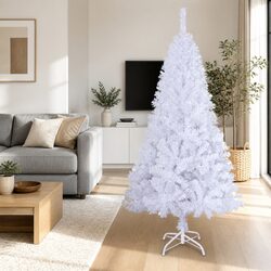 White Artificial Christmas Tree 150cm PVC Thick Branches Indoor Outdoor Holiday