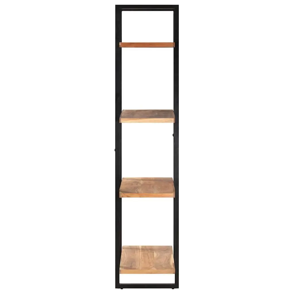 4-Tier Bookcase Brown 80x40x180 cm Solid Acacia Wood Vintage Industrial Shelving Unit