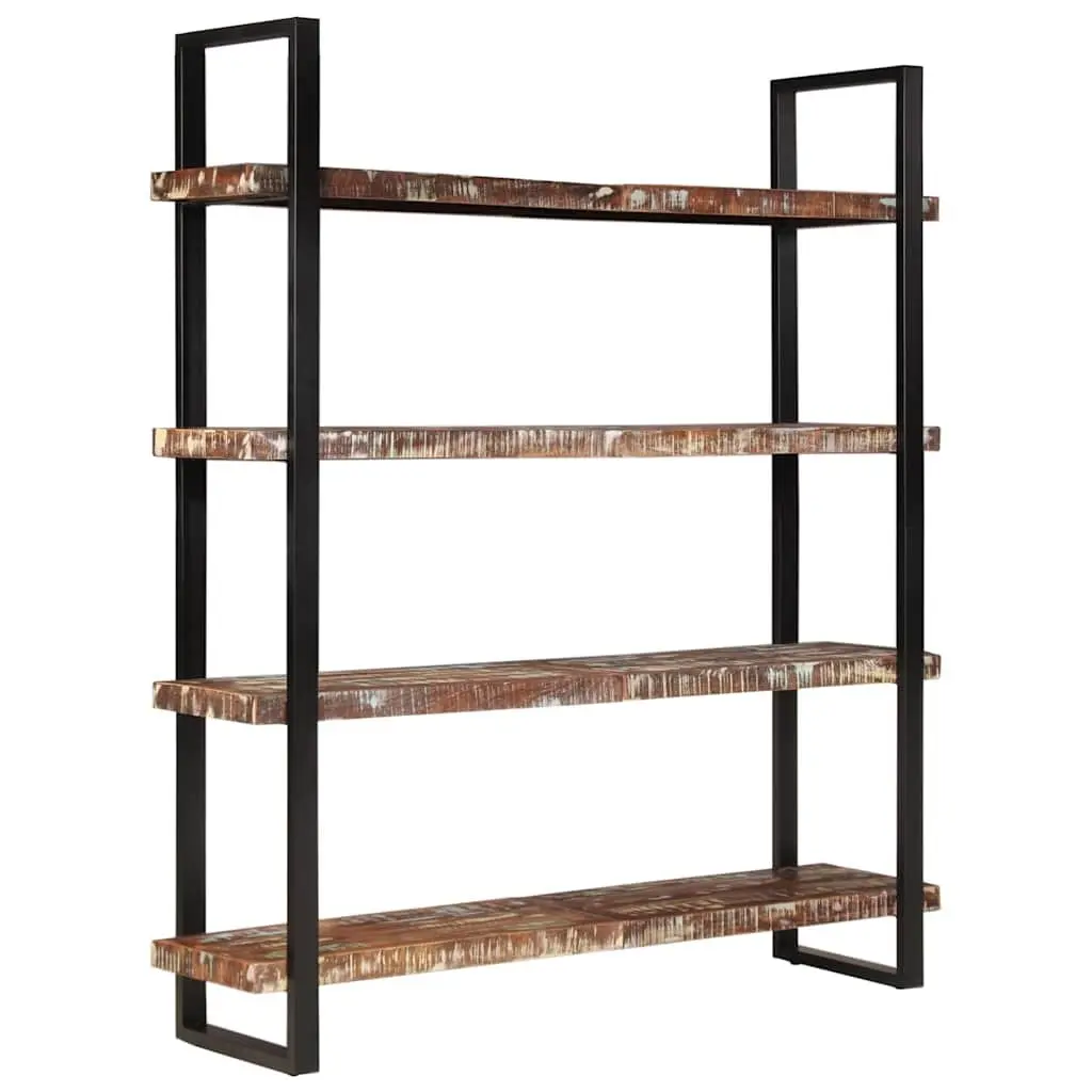4-Tier Bookcase Multicolour 160x40x180 cm Solid Reclaimed Wood Industrial Shelving Unit