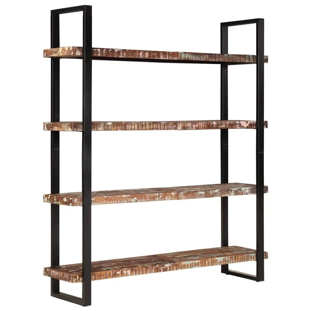 4-Tier Bookcase Multicolour 160x40x180 cm Solid Reclaimed Wood Industrial Shelving Unit