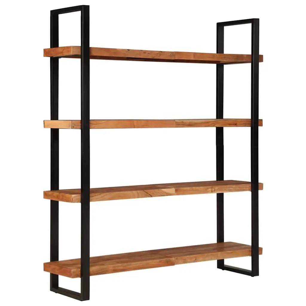4-Tier Bookcase Brown 160x40x180 cm Solid Acacia Wood Shelving Unit Industrial Style
