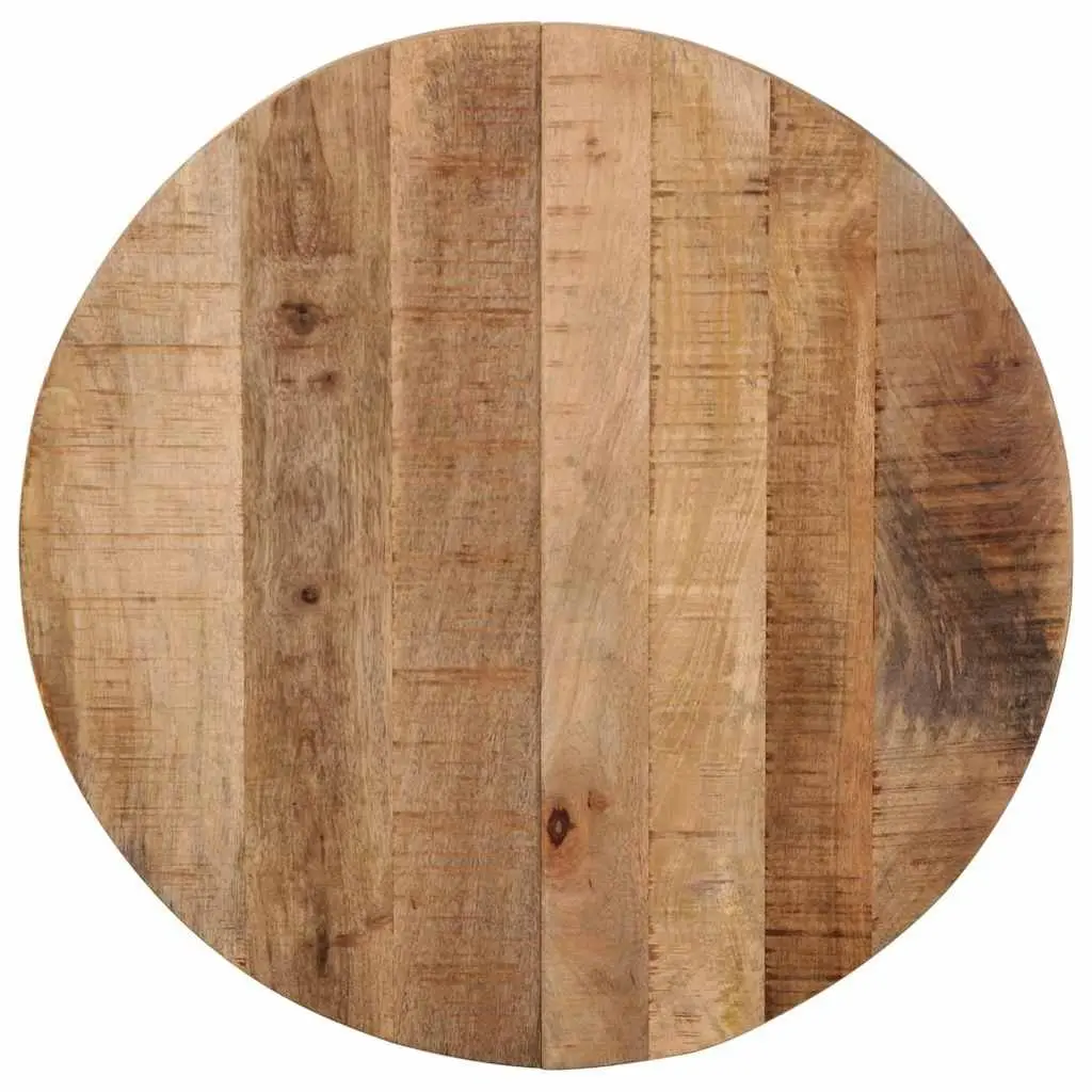 Bistro Table Brown Round Wooden Top Cast Iron Base 60x76cm