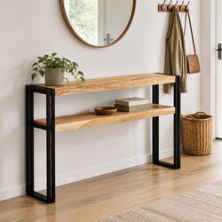 Console Table 120x30x75 cm Acacia Wood Sideboard Living Room Accent Furniture