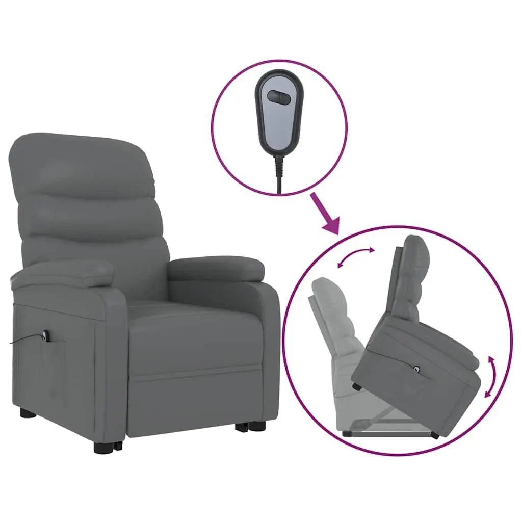 Stand Up Chair Electric Power Lift Recliner Armchair Anthracite Faux Leather