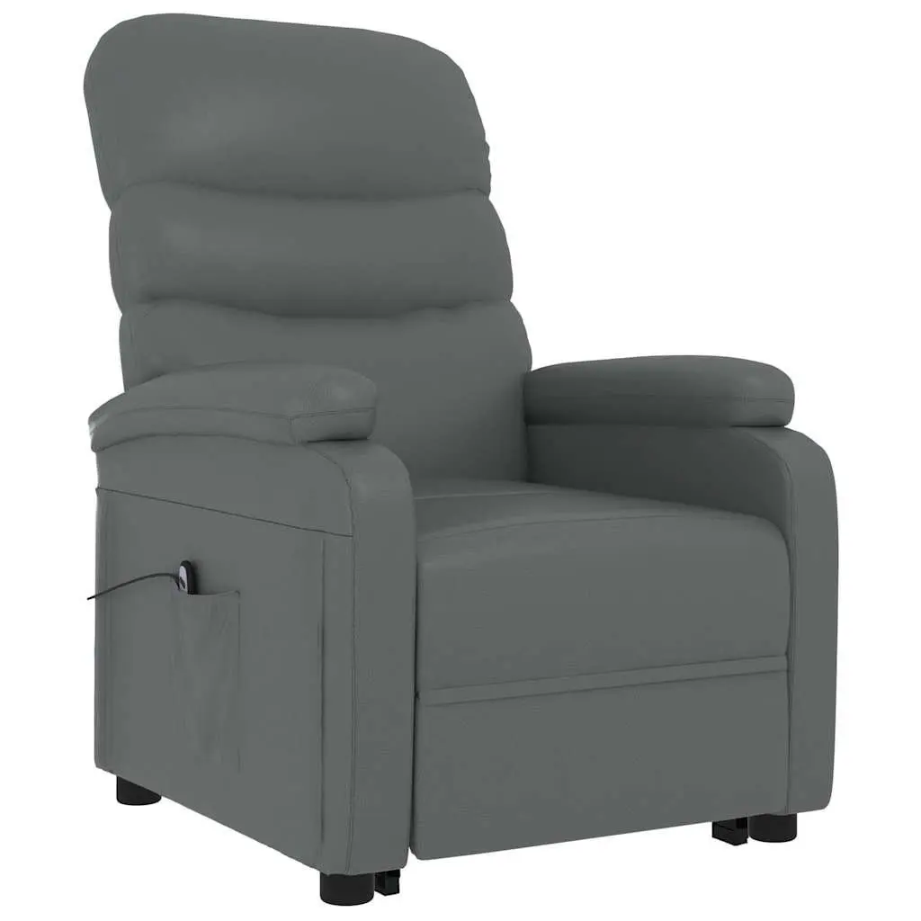 Stand Up Chair Electric Power Lift Recliner Armchair Anthracite Faux Leather