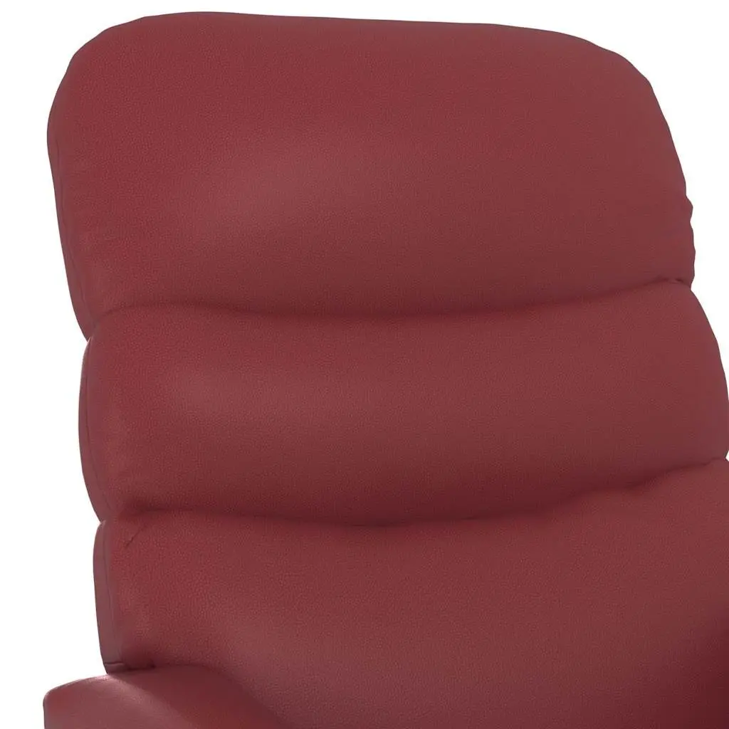 Reclining Armchair Red Faux Leather Electric Lift 3 Positions