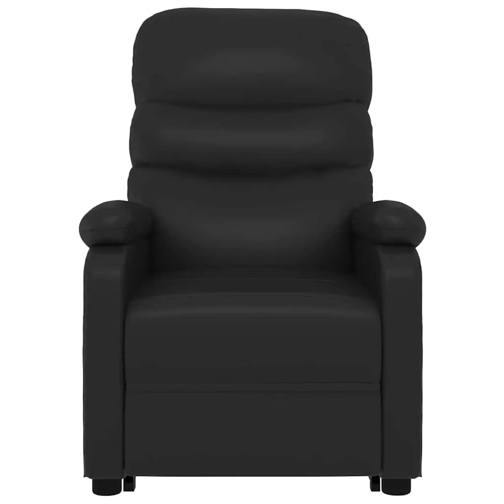 Electric Massage Recliner Chair Black Faux Leather Stand Up Lift Function