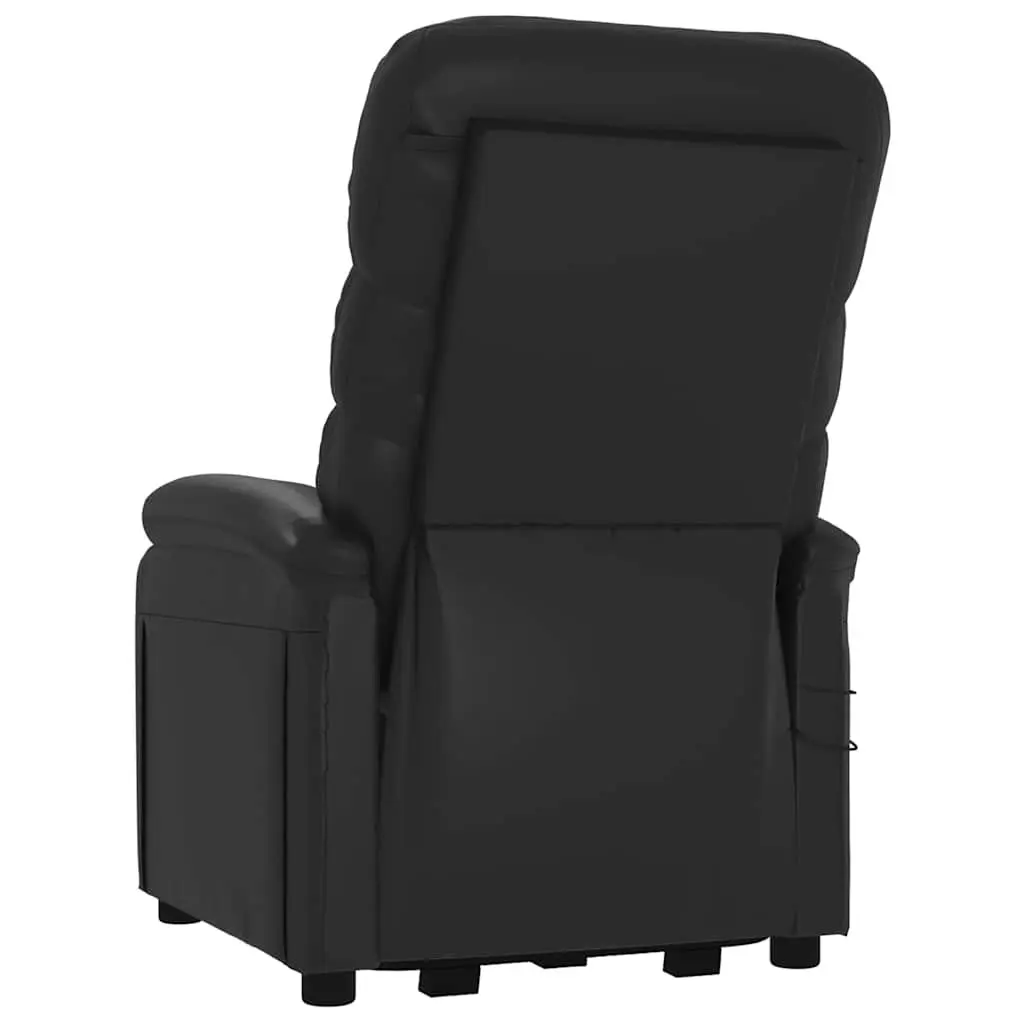 Electric Massage Recliner Chair Black Faux Leather Stand Up Lift Function